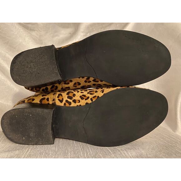 Nicole Miller Artelier Calf Hair Womens 7.5 Leopard Print Ankle Bootie Boots - Picture 6 of 6